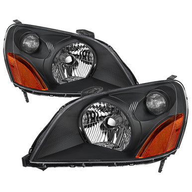 2003-05 Honda Pilot Headlights Matte Black Housing Clear Lens