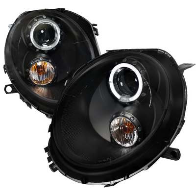 2007-12 Mini Cooper Black Housing Projector Headlights