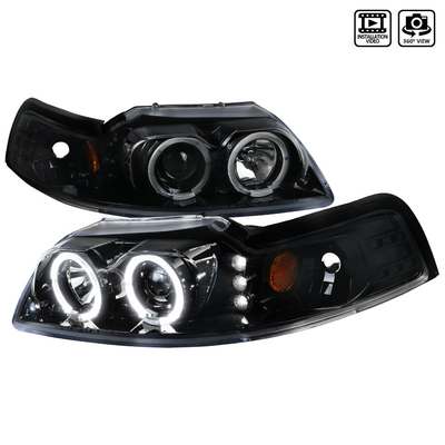 1999-04 Ford Mustang Dual Halo Led Pro Headlights