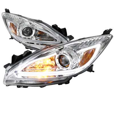 2010-13 Mazda 3 Projector Headlight Chrome Housing With Led