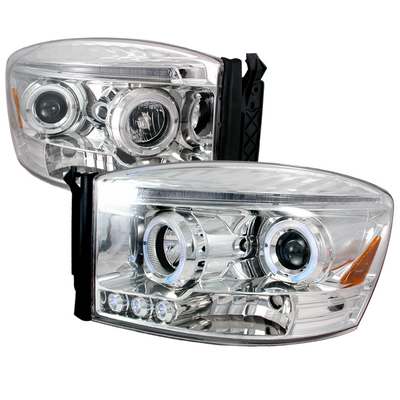 2006-08 Ram Halo LED Projector Headlights, Chrome