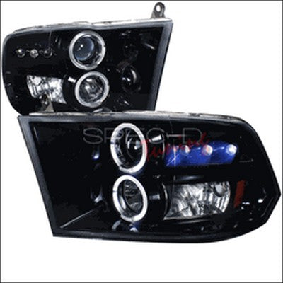 2009-18 Ram 1500, 2010-18 2500/3500 (w/o OE projector headlights)projector headlights, glossy black