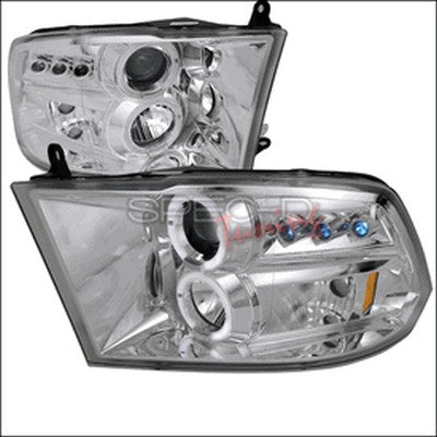 2009-18 Ram 1500, 2010-18 2500/3500 (w/o OE projector headlights) projector headlights, chrome
