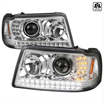 2001-11 Ford Ranger Projector Headlights Chrome Housing Clear Lens
