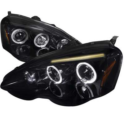 2002-04 Acura Rsx Smoked Lens Gloss Black Housing Projector Headlights