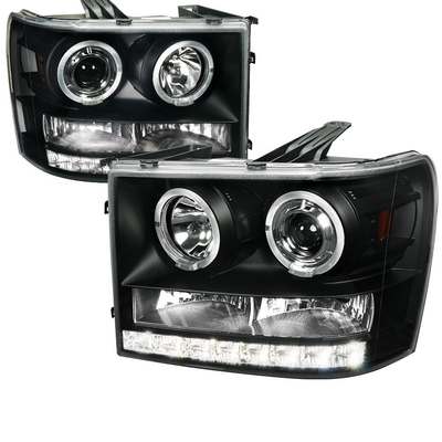 2007-12 Sierra Projector Headlight Black Housing