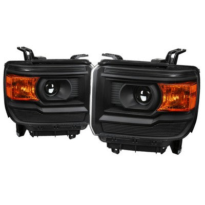 2014-18 Sierra 1500 Headlights- Black