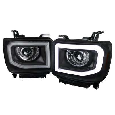 2014-18 Sierra 1500, 2015-19 2500/3500 Black LED DRL Bar Projector Headlights