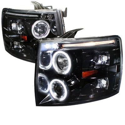 2007-13 Silverado Led Bar Projector Headlights- Chrome
