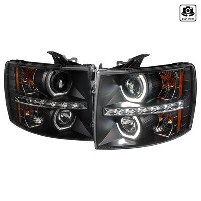 2007-12 Silverado Headlights- Smoke Lens Black Housing