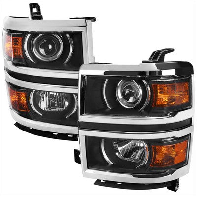 2014-17 Chevrolet Silverado Projector Headlights With Matte Black Housing And Clear Lens