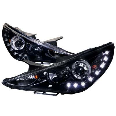 2011-?? Hyundai Sonata Projector Headlight Gloss Black Housing With Smoked Lens