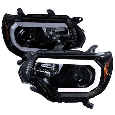 2012-15 Toyota Tacoma Projector Headlights- Glossy Black