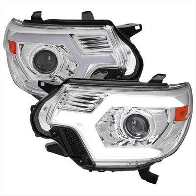 2012-15 Toyota Tacoma Projector Headlights With Chrome Housing Clear Lens And Amber Reflector And Sequential Turn Signal