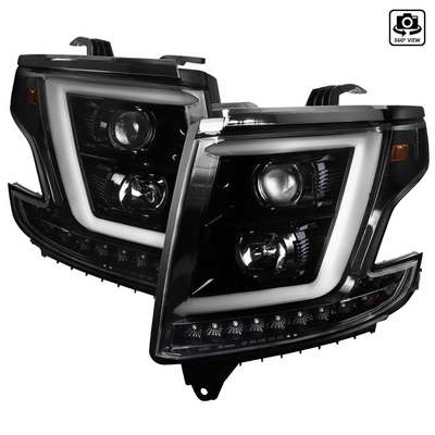 2015-18 Chevrolet Tahoe Projector Headlights- Glossy Black