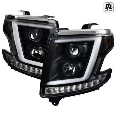 2015-18 Chevrolet Tahoe Projector Headlights- Black