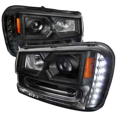 2002-09 Chevy Trailblazer SMD LED Black Projector Headlights