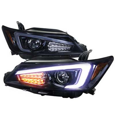 2011-13 Scion Tc Projector Headlights With Led Light Bar, Glossy Black