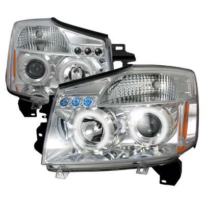 2004-14 Nissan Titan/Armada Dual Halo LED Projector Headlights w/Amber Reflectors