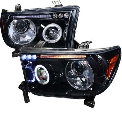 2007-11 Toyota Tundra Smoked Lens Gloss Black Housing Projector Headlights