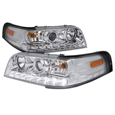 1998-11 Ford Crown Victoria LED Chrome Projector Headlights
