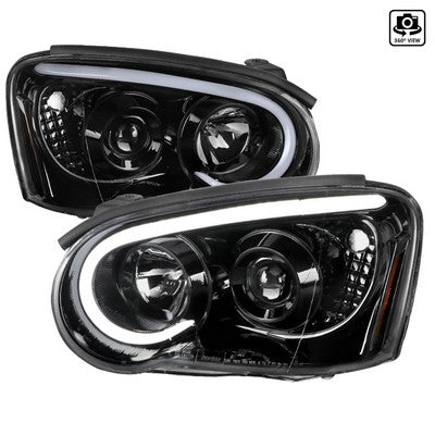 2004-05 Subaru Impreza Projector Headlights- Clear Lens Glossy Black Housing