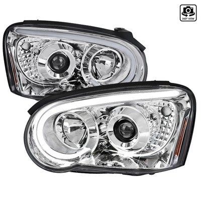 2004-05 Subaru Impreza Projector Headlights- Clear Lens Chrome Housing