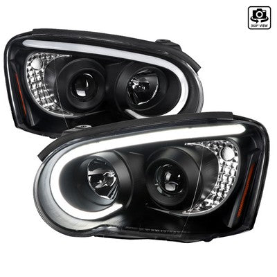 2004-05 Subaru Impreza Projector Headlights- Clear Lens Black Housing