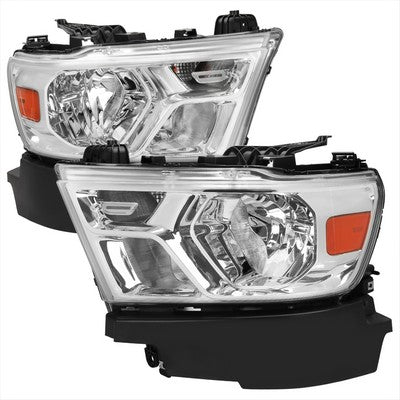 2019-24 Dodge Ram 1500 Oe Style Headlights With Chrome Housing And Clear Lens Uses Stock Bulbs