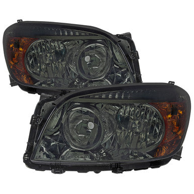 2006-08 Toyota Rav4 Base Ltd Headlights Chrome Housing Smoked Lens - No Bulbs Included