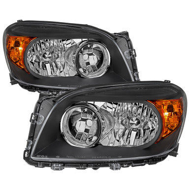 2006-08 Toyota Rav4 Base Ltd Headlights Matte Black Housing Clear Lens - No Bulbs Included