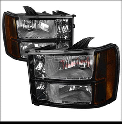 2007-13 Sierra 1500, 2007-14 Sierra 2500/3500 Euro black headlamps