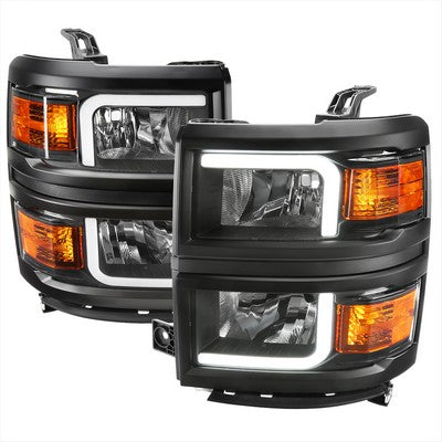 2014-15 Chevrolet Silverado 1500 Led Bar Headlights With Black Housing And Clear Lens - Oe Style