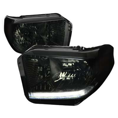 2014-16 Toyota Tundra Headlights Set, Smoked With Led