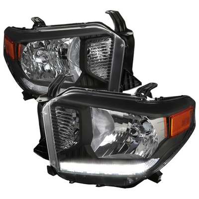 2014-16 Toyota Tundra Headlights Set - Black With Led
