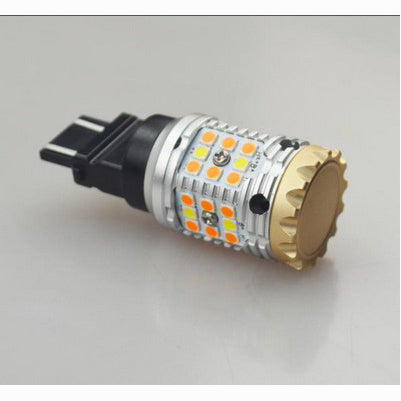 3157 High Power Switchback style LED Bulbs, White on park light & Amber on signal, One Pair