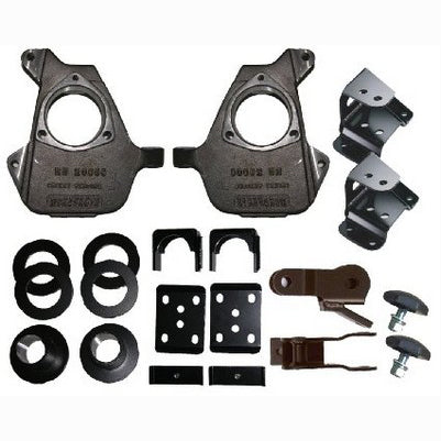 3 inch/5 inch Or 4 inch/6 inch Lowering Kit, 2014-1 Gm 1500 Truck W/Cast Arms, 2Wd, All Cabs (Spindles, Strut Cups, Flip Kit, Lift Hangers, Shock Extenders)