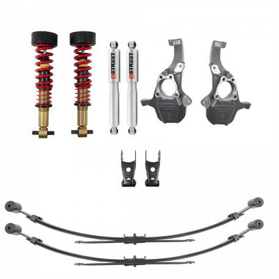 2019-25 Silverado/Sierra 1500 2wd/4wd (All Cabs, short bed) 0-4 inch Front/ 4 inch Rear coilover lowering kit