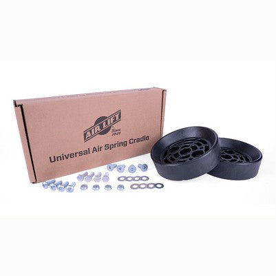 Universal air spring cradle. Designed for increased travel on lifted trucks
