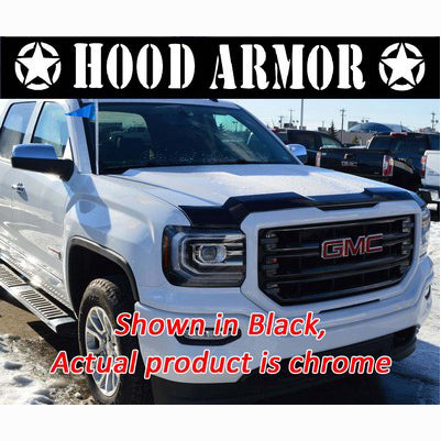 2014-18 Sierra 1500 HoodGuard front protector, Chrome