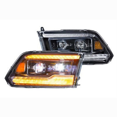 XB LED Headlights: Dodge Ram (09-18) (Pair / Amber DRL)