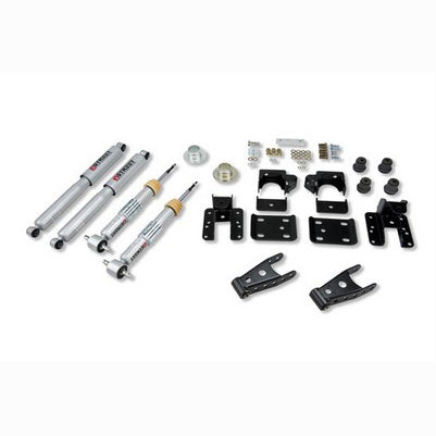 2007-13 Silverado/Sierra 1500 (2wd/4wd) 0-2 inch Front/4 inch rear Lowering Kit, With Sp Shocks