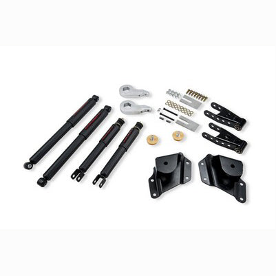 2005-06 Silverado/Sierra 1500 (Reg cab SB 2wd w/Torsion Bar suspension) 1 or 2 inch Front/4 inch Rear lowering kit With ND2 shocks