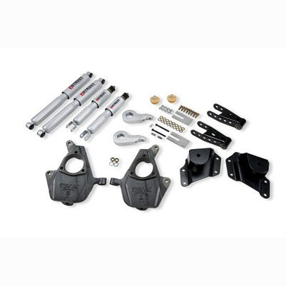 2005-06 Silverado/Sierra 1500 (Reg cab SB 2wd w/Torsion Bar suspension) 3 or 4 inch Front/4 inch Rear Lowering Kit with SP shocks