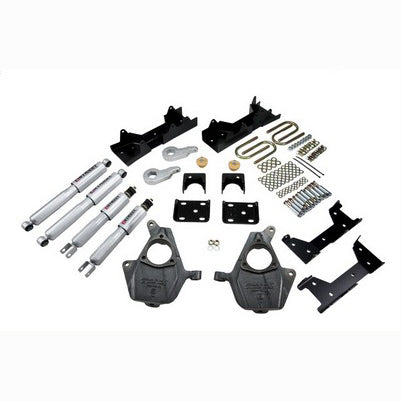 2005-06 Silverado/Sierra 1500 (Reg cab SB 2wd w/Torsion Bar suspension) 3 or 4 inch Front/6 inch Rear lowering kit with SP shocks