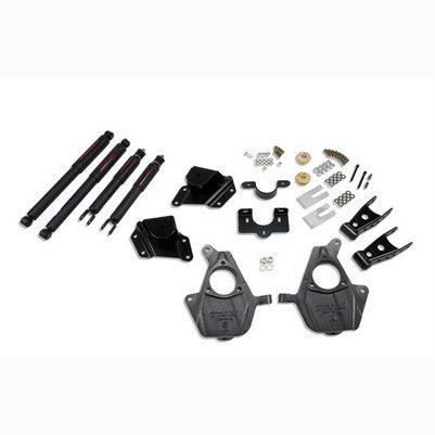 1999-06 Silverado/Sierra 1500 Ext Cab 2wd 2 inch Front/4 inch Rear lowering kit With ND2 Shocks