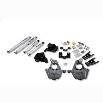 1999-06 Silverado/Sierra 1500 (2wd/4wd ext cab/sb with torsion bar suspension) 2 inch Front/4 inch Rear lowering kit With SP Shocks