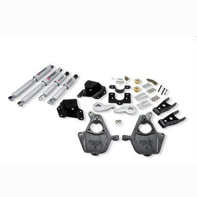 2005-06 Silverado/Sierra 1500 (2wd ext cab/sb with torsion bar suspension) 3 or 4 inch Front/4 inch Rear lowering kit with SP shocks