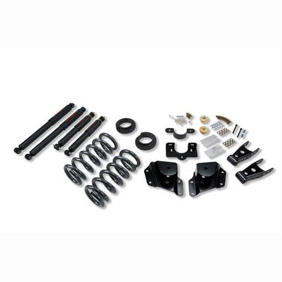 1999-06 Silverado/Sierra 1500 2wd Ext Cab short bed 2 or 3 inch Front/4 inch Rear lowering kit With ND2 Shocks