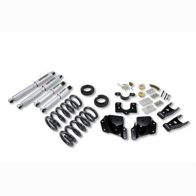 1999-06 Silverado/Sierra 1500 2wd Ext Cab short bed 2 or 3 inch Front/4 inch Rear lowering kit With SP Shocks